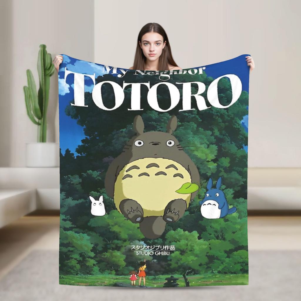 Cartoon Funny Cute T-Totoros Blanket Wool Throw Blankets Bedroom Sofa Printed Ultra-Soft Warm Bedsprea,