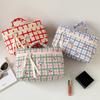 INS Cherry Plaid Cosmetic Bags Large-Capacity Makeup Cosmetics Storage Bags Travel Essential Wash Bag Bathroom Wash Bags