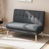 2-Seater Sofa, Tufted Backrest, Wooden Legs, Thick Padding, Linen Look, for Small Spaces, Grey