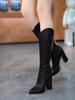 Fashion New In Pointed Toe Elegant Heeled Knee High Shaft Shoes Woman Hot On Offer Boot Sale Comfortable Waterproof Long Boots for Women