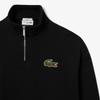 Lacoste Unisex Adult Accent Badge Zip Neck Loose Fit Sweatshirt