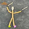 Bamboo Man Toy DIY Puppet Kit,Children Interactive Game,Bamboo Craft Material Kit,Boys Girls Gift