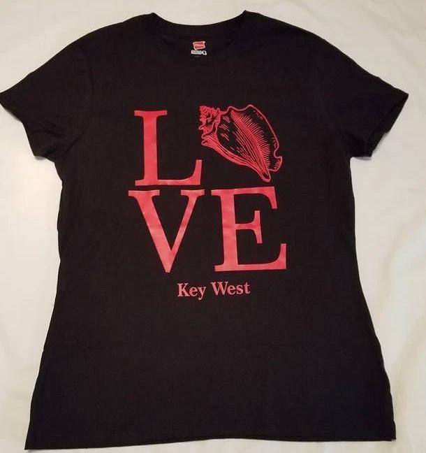 Key West Love Conch T shirt tee Florida Keys Conch Republic Palm Tree XXXXL