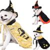 Star Halloween Pet Costume with Witch Hat Stand-collar Small Dog Knight Cape Easy To Wear Adjustable Cat Cosplay Cloak Festival