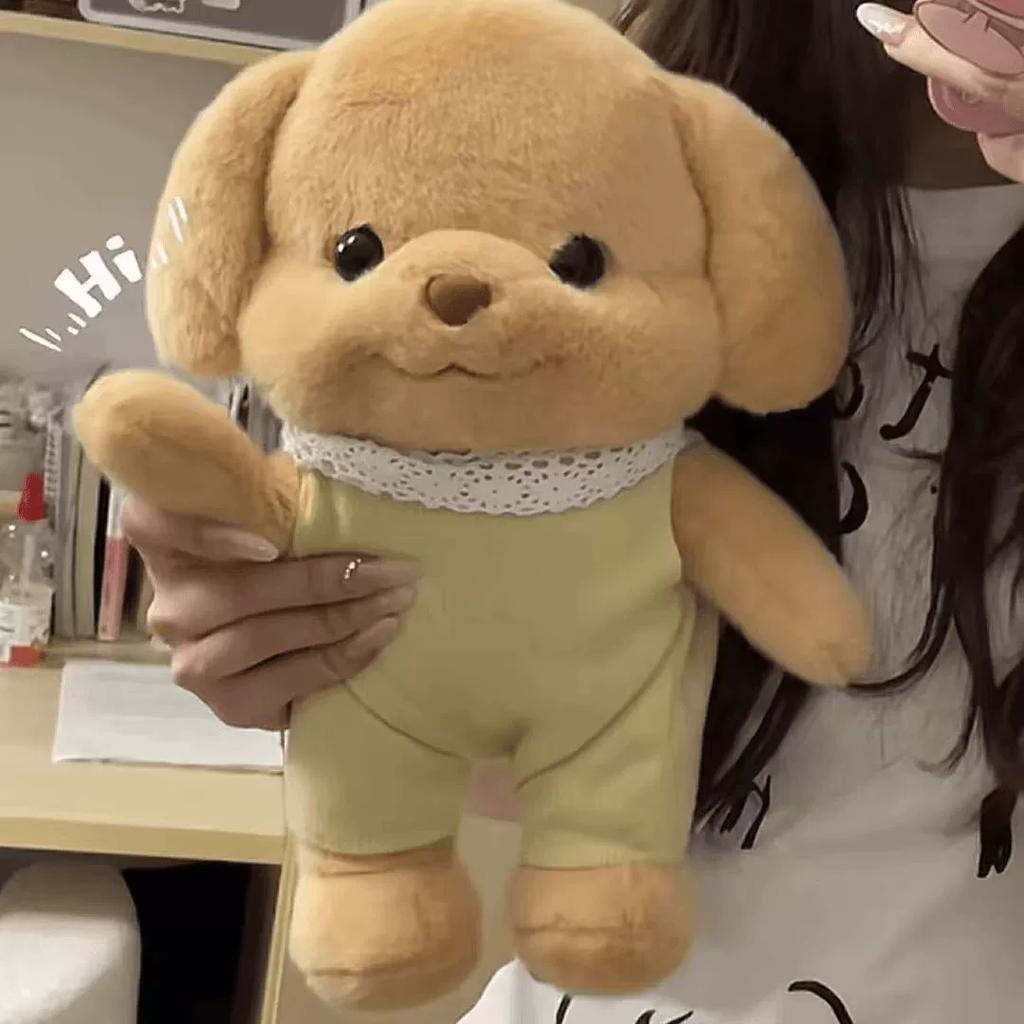 Kids Cute Poodle Dog Plush Model Hot Tt Ins Backpack Yellow Puppy Plushie Doll Kawaii Simulation Anime Stuffed Toy Girl Gift