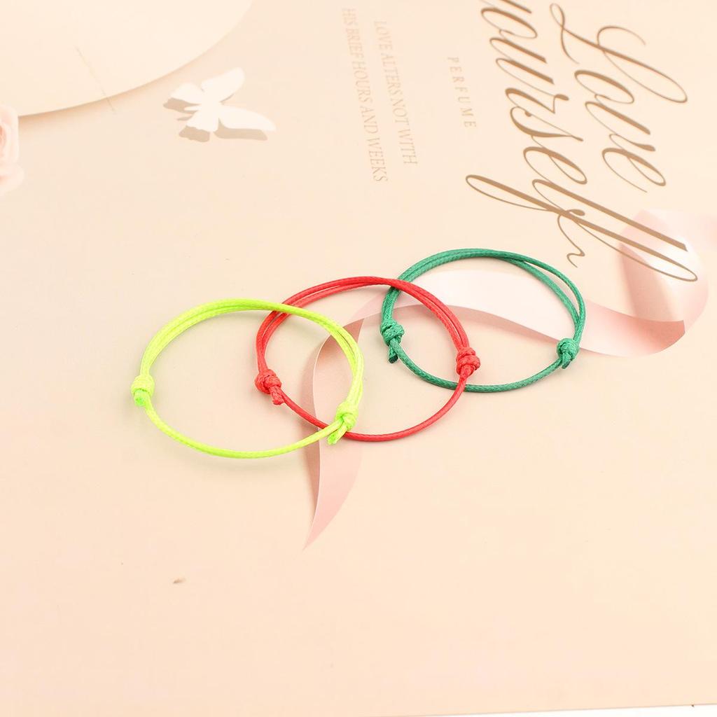 Bracelet Réglable Tissé à la Main en Fil de Cire Coréen, 1,5 mm, Multicolore