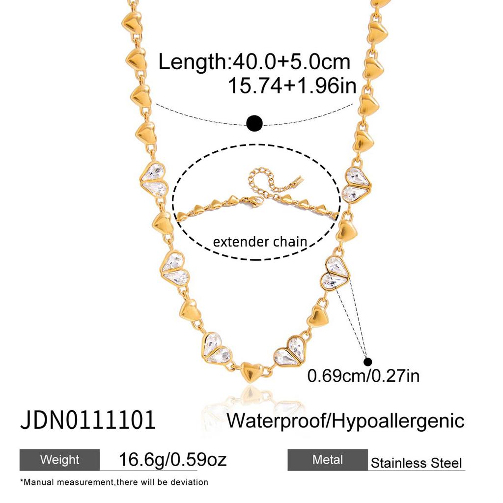 European and American titanium steel love diamond necklace niche accessories collarbone chain jewelry