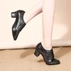 Black Shiny Oxford Cloth Latin Dance Shoes Soft Soled Women's Modern Jazz Shoes Teacher Shoes Square Dance