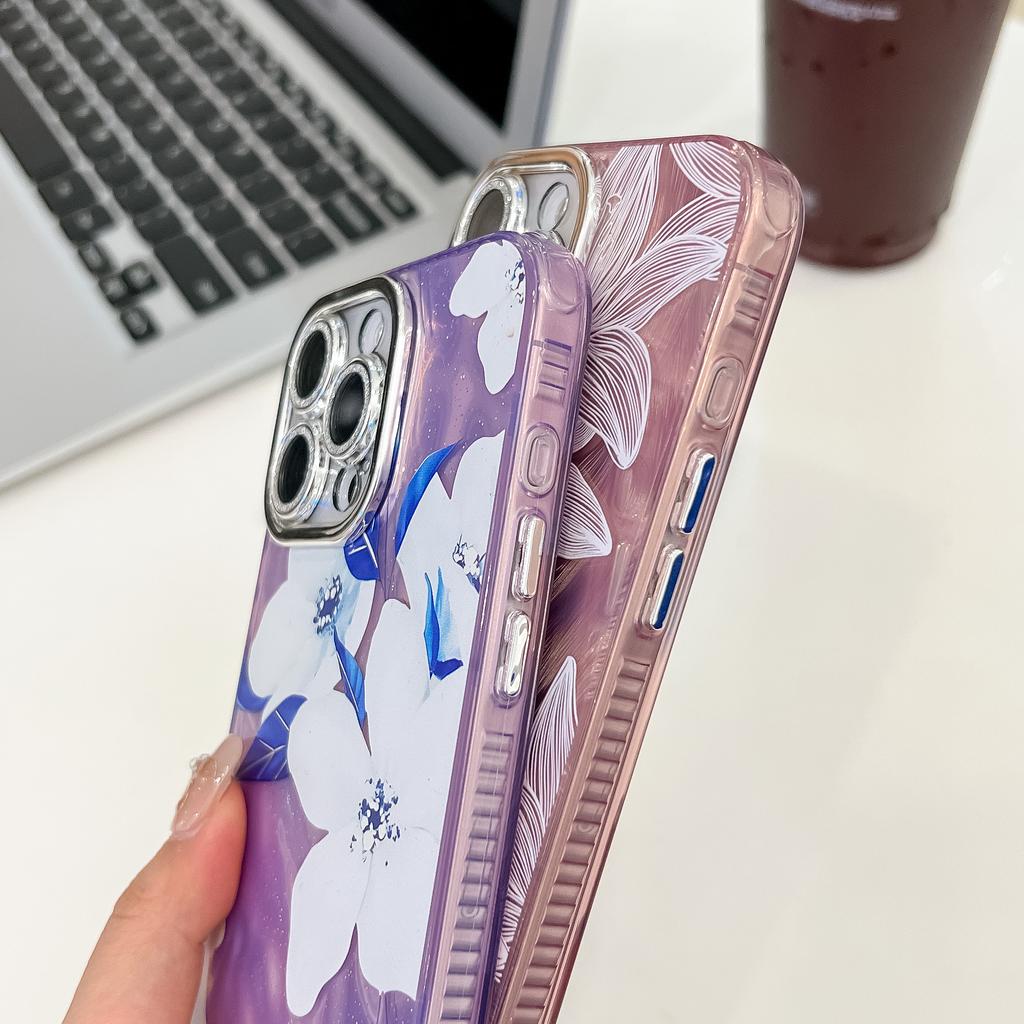 For iPhone 16 Pro Max Case Electroplated IMD TPU+PC Phone Back Cover with Glass Lens Film