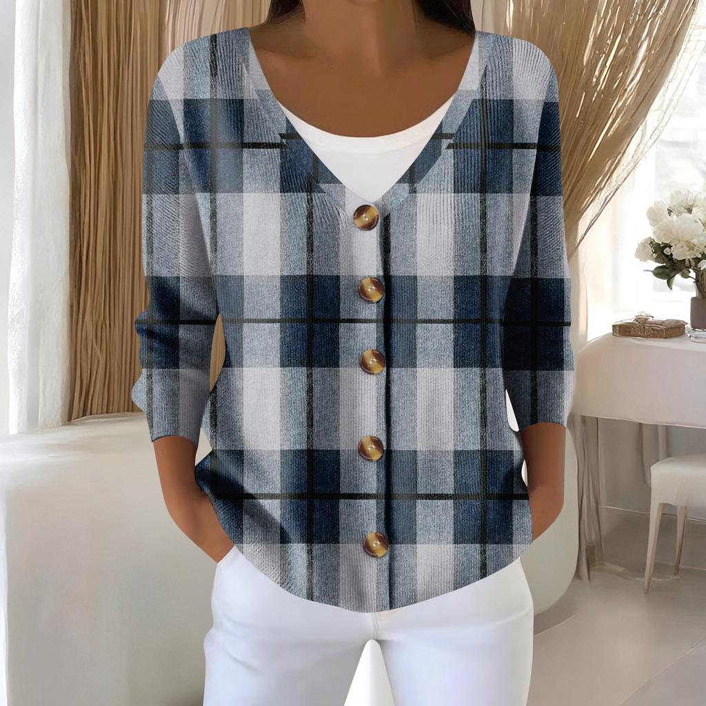 Women's Fashion Long Sleeve Christmas Snowman Snowflake Print Jacket Cardigan