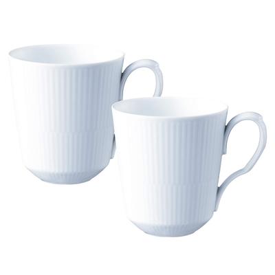 Royal Copenhagen Vit Fluted Par Bröllop 1016918 [Officiellt Importerad] Muggar, Stora, Gåva,