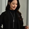 Elegant Geometric Crystal Pendant Sweater Chain Long Tassel Necklace For Women
