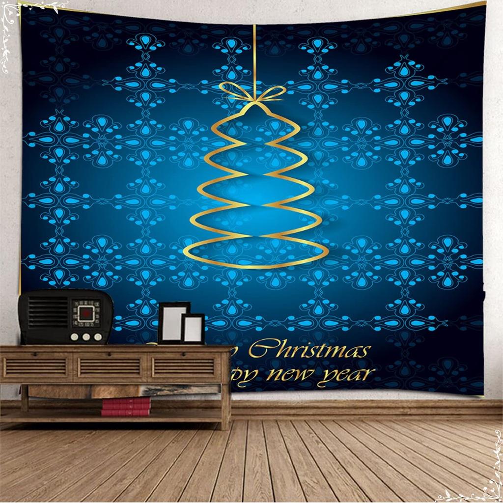Gobelin świąteczny Gwiazdy Choinka Pudełko na prezent Gobelin Świąteczny Gobelin Sypialnia Akademik Wiszący na ścianie