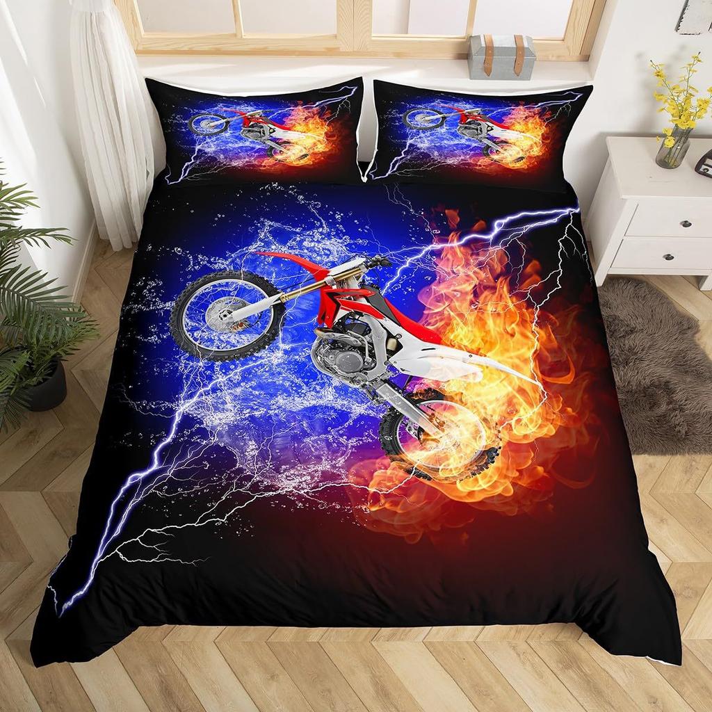 Three-Piece Bedding Off-Road Motorcycle 3D Digital Printing Bedding Home Textiles