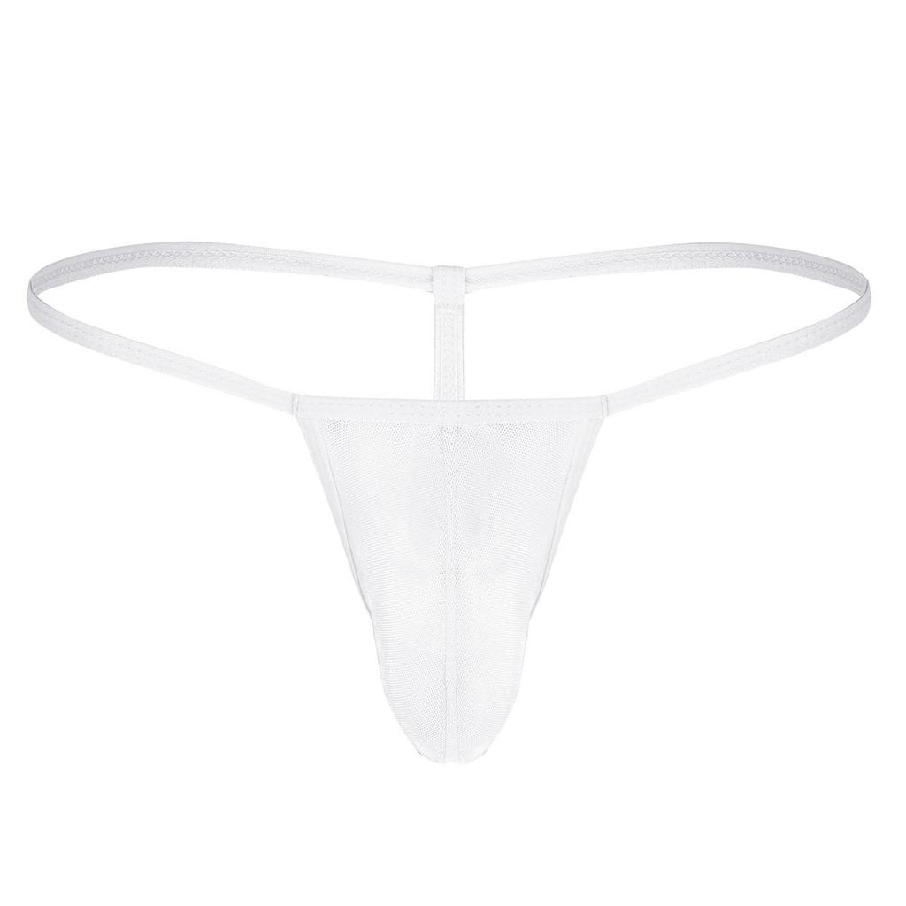 Men's See Through Thongs G-String Low Rise Underwear T-Back Bikini Briefs