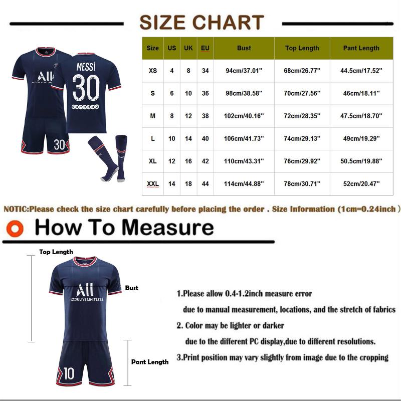 Adult Soccer Kit Messi Sports Training Jersey Set + Socks