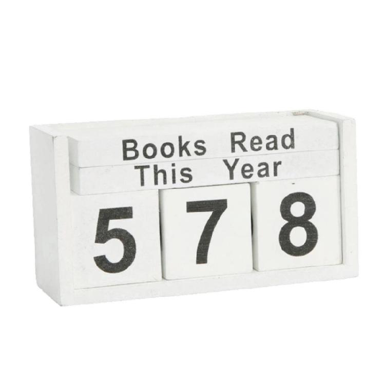 Book Counter Decorative Piece With Number Cubes Books Read This Year Trackers for Reading Goal Display Readers Gift