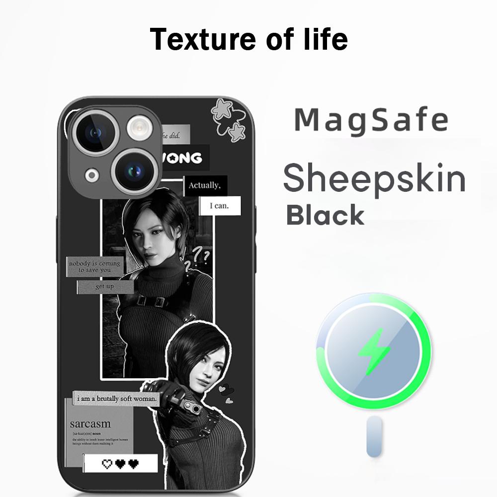 Ada wong X Leon hot game poster Phone Case For iPhone 17 16 15 14 13 12 Plus Pro Max  High-end Luxury Magsafe Sheepskin