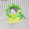 1PC Parrot Mirror Food Cup Standing Stand 3-in-1 Bird with Standing Stand Combination Interactive Feeding and Drinking Swing Toy
