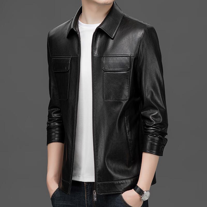 Men's Lambskin Casual Lapel Leather Jacket