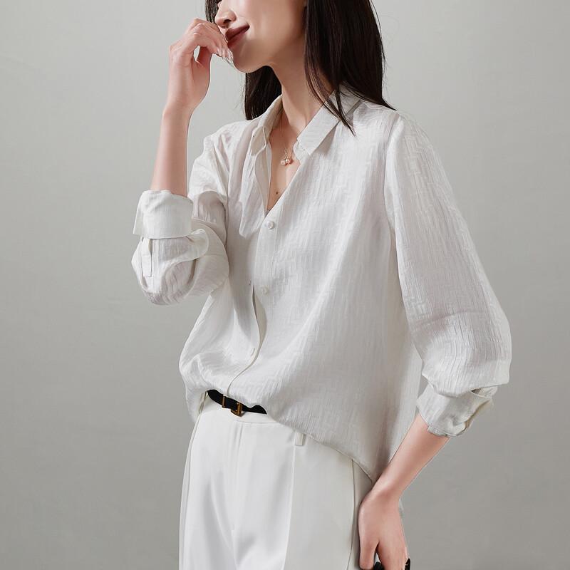 SOFSIL Women s Mulberry Silk Lapel Shirt M