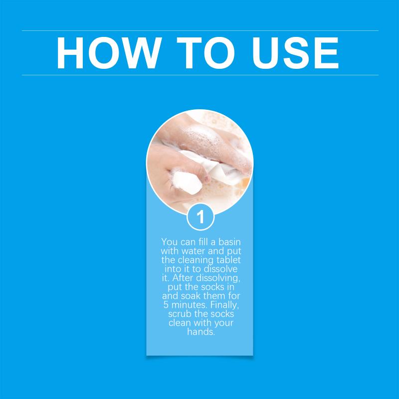 Laundry Tablets Stain Remover For Socks Strong Decontamination Detergent Effervescent Tablet Powerful Decontamination Supplies
