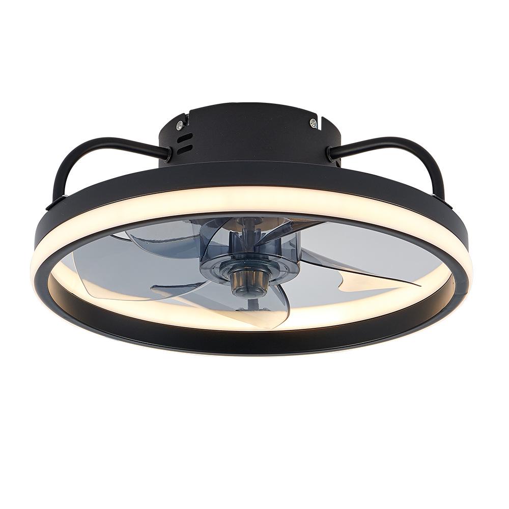 Retro Industrial Ceiling Fan Lamp with Inverter LED - Simple Cross-Border Iron Design for Restaurants