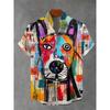 2026 animal pattern men's shirt summer casual short sleeved top Hawaiian shirt men's oversized lapel button men's shirt