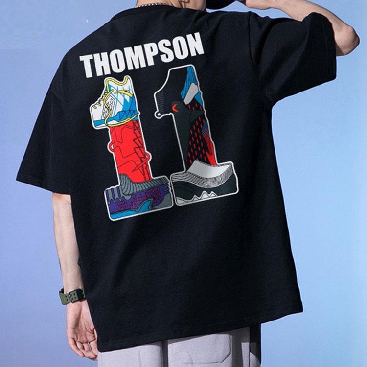 Anta Thompson KT Basketball Series Breathable Short Sleeve T-shirt With Back Number Print Men Tops Black 152221123-3