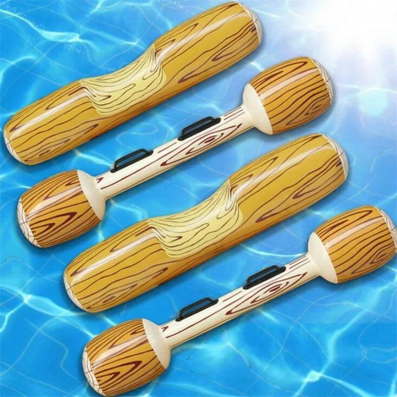 Premium Double Inflatable Pool Float Set with Swim Log and Rings for Adults Summer Water Fun Beach Swimming Sports Equipment