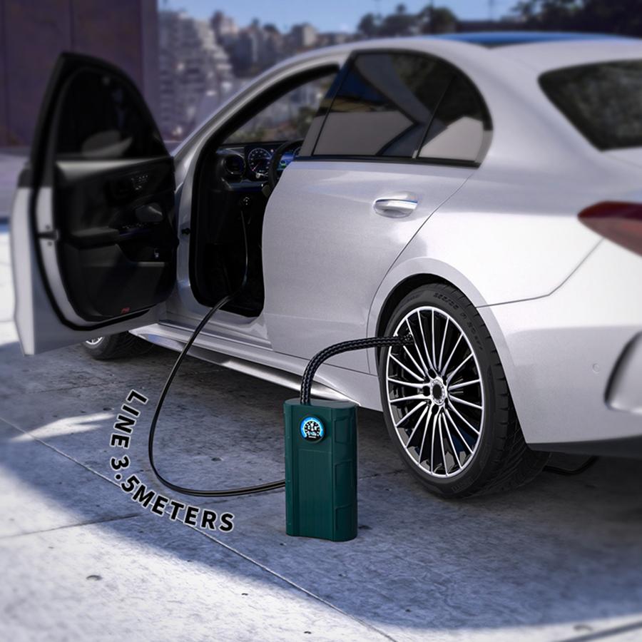 Car Tire Inflator Portable Air Compressor Compact with Pressure Gauge Low Voice Strong Power