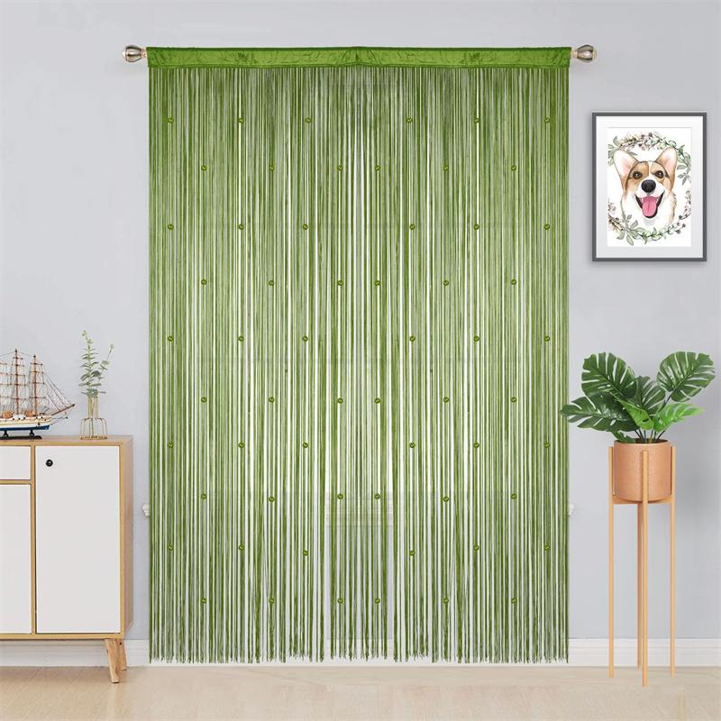 2pcs String Curtains Glitter Fringe Curtains for Window 39 X 79 Inch Door Divider Strip Tassel for Wedding Living Room Bathroom Coffee Shop