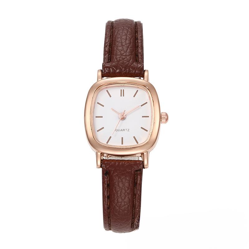 Retro Brown Women Watches Qualities Small Ladies Wristwatches Vintage Leather Bracelet Watch Fashion Brand Female Envío Gratis