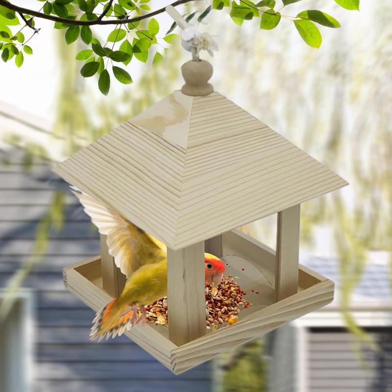 

Outdoor Bird Feeder Wooden House Style Bird Feeder Creative Balcony Decoration Weatherproof Garden Ornament For Yard Tree United States
