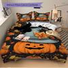 3pcs Halloween pumpkin Bedding Set, Suitable for Bedroom Decoration, (Includes 1 Duvet Cover And 2 Pillowcases, Quilt Not Included) yy250822183
