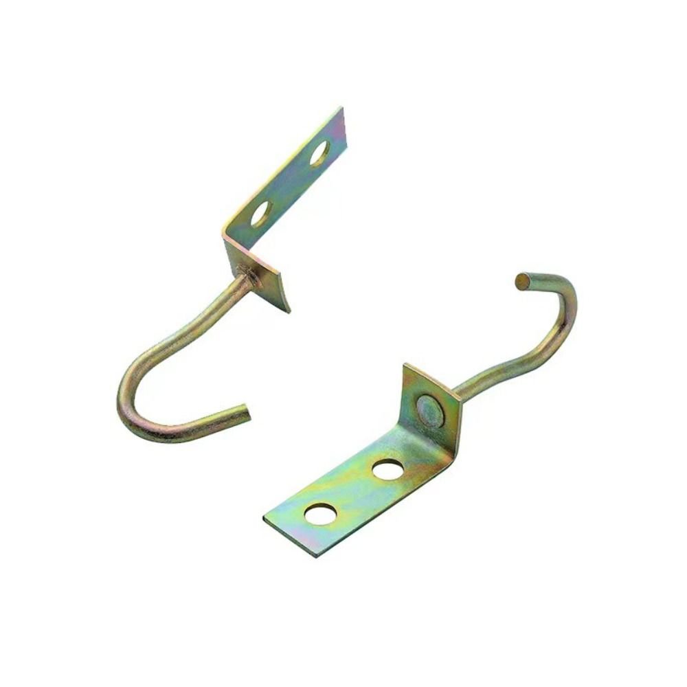 Durable Pad Eye Wall Hook Iron U/J-Shaped Ceiling Mount Hanger Fixed Plate Deck Door Buckle for Fan Lamp