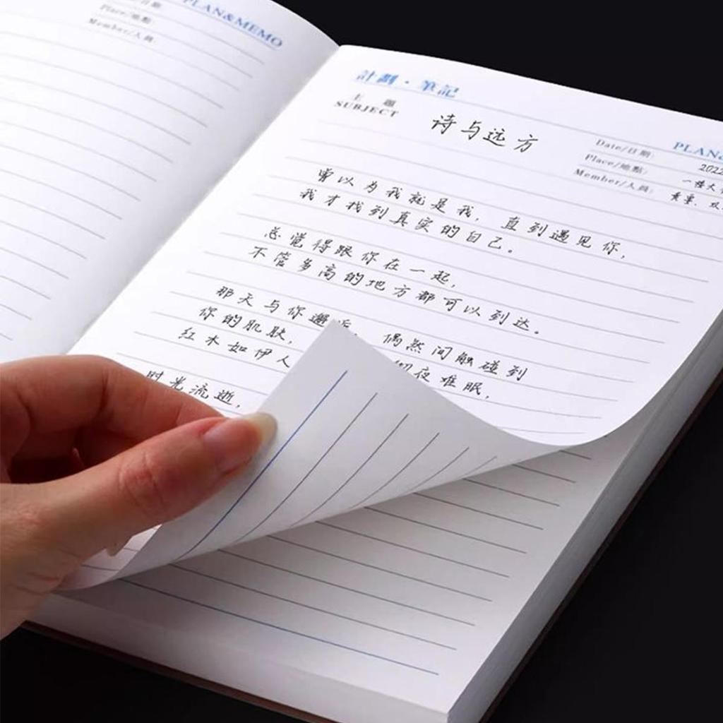 A5 Business-Notizblock aus Stoff, Besprechungsprotokollbuch, Arbeitsnotizbuch, Tagesplaner, Studentenlernnotizen, Tagebuch, 150 Blatt, 300 Seiten