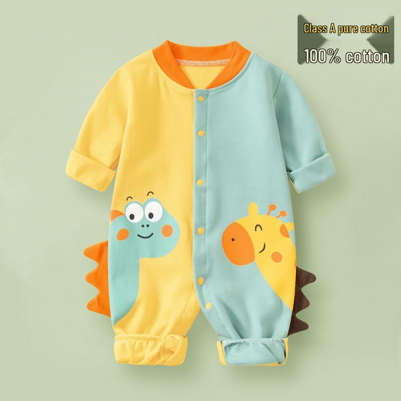 Exklusiver Langarm-Baby-Strampler – Reiner Baumwoll-Krabbelanzug für Frühling und Herbst