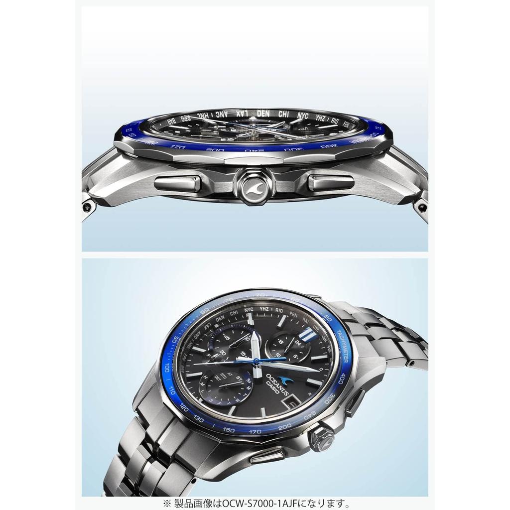 Casio Men's Oceanus Manta Solar Watch with Bluetooth, Sapphire Glass Bezel, Silver, Radio-Controlled, Japan Model OCW-S7000-1AJF