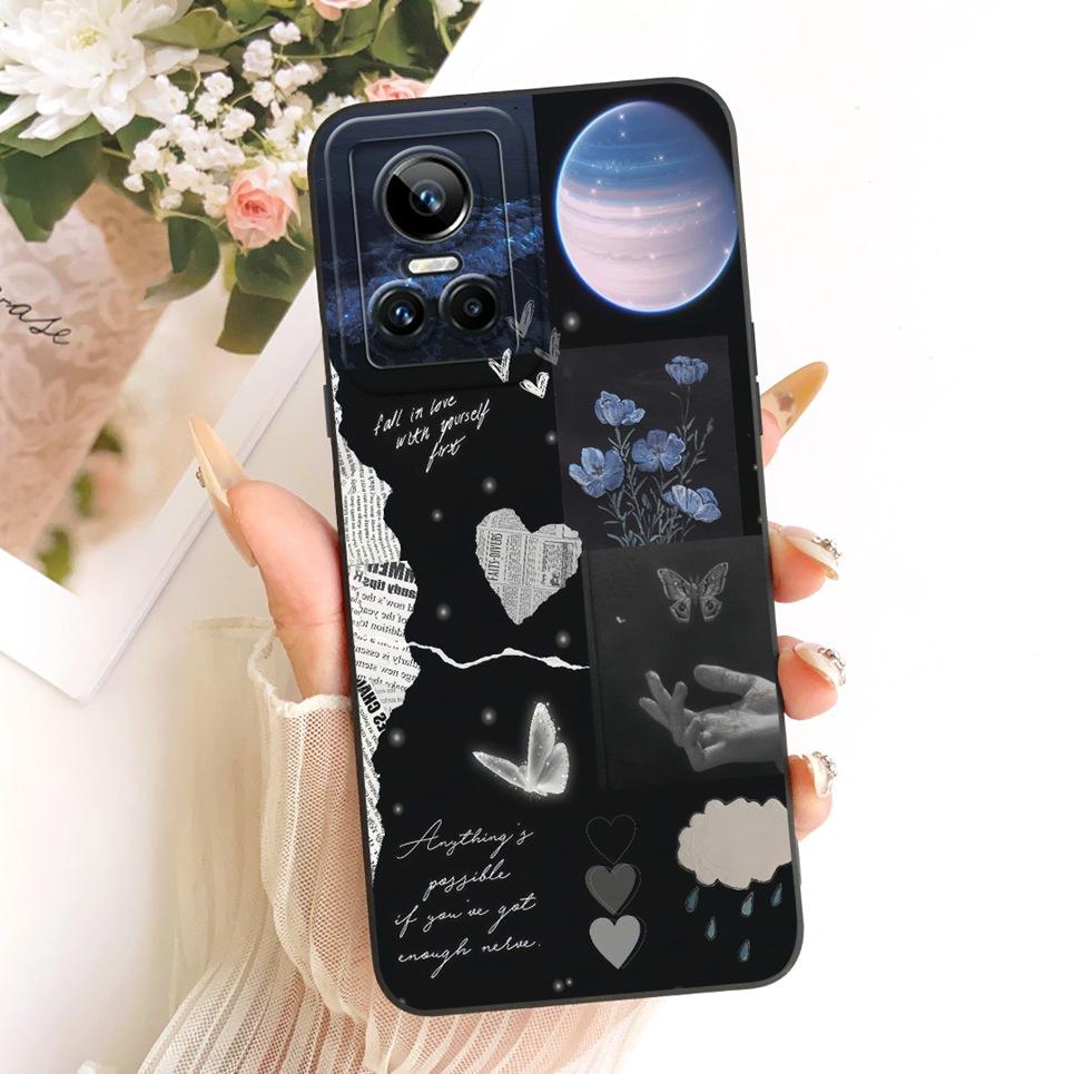 For Realme GT Neo3 Neo5 130W 250W Realme GT3 Phone Case Bow Pattern Flower Butterfly Girly Back Cover Silicone Soft Casing