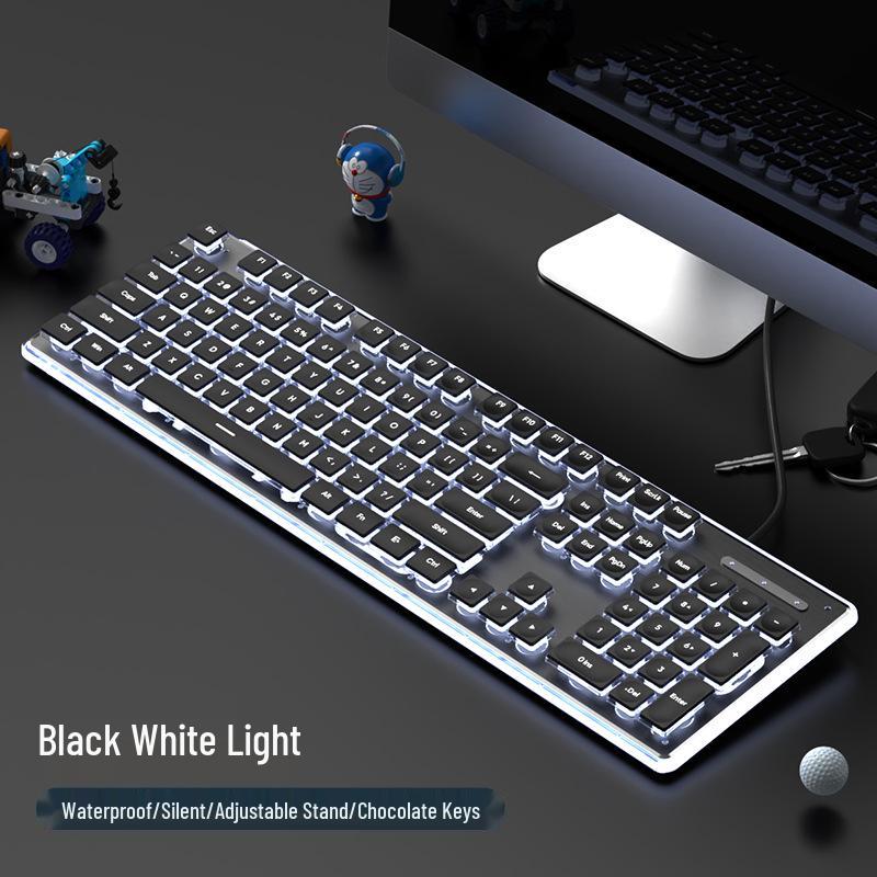 Silver Toughness L1 Wired Silent Keyboard & Waterproof Office Mouse Set