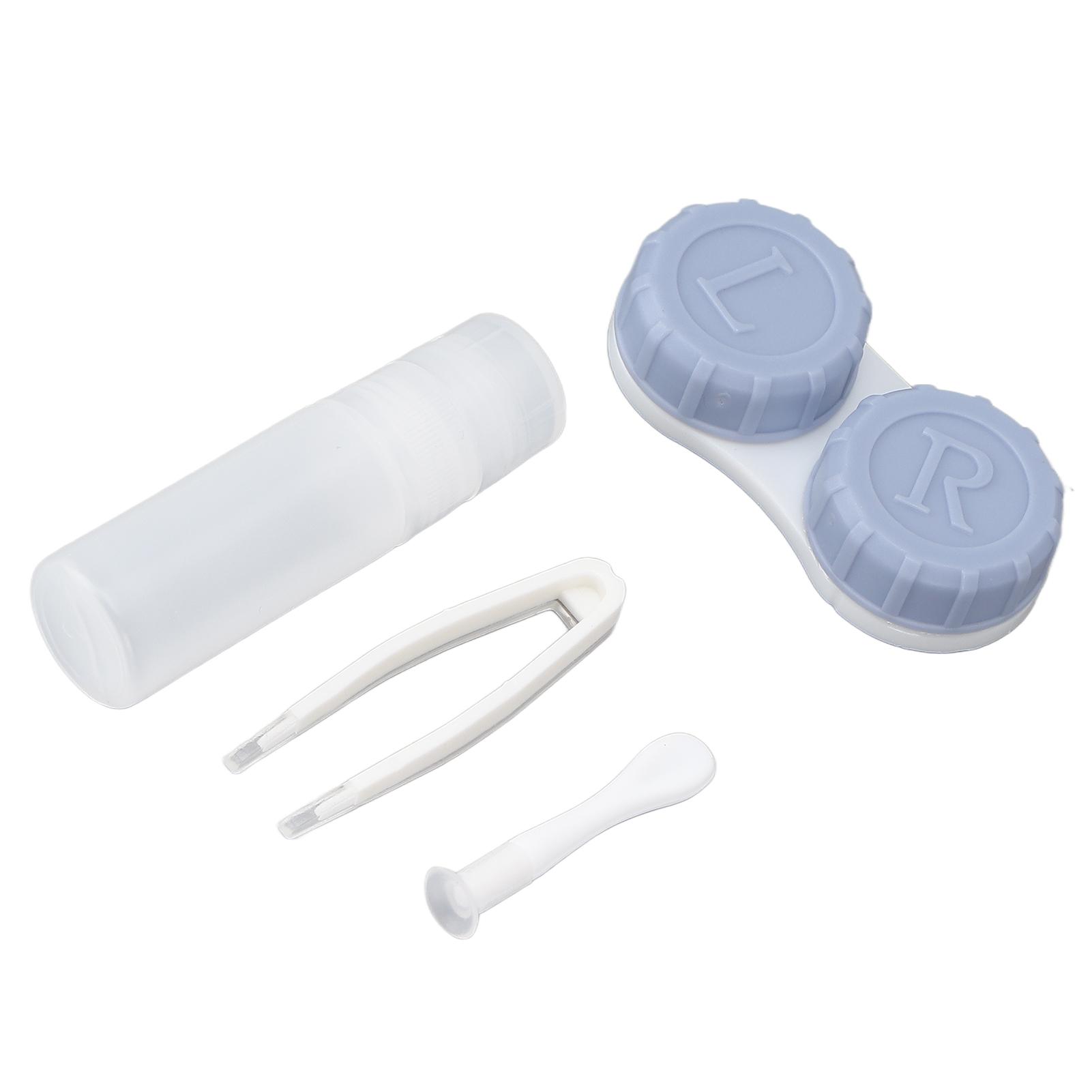 

Коробка для контактных линз, косметический чехол для контактных линз для мужчин и женщин, контейнер с бутылочкой для кормящей жидкости (синий)