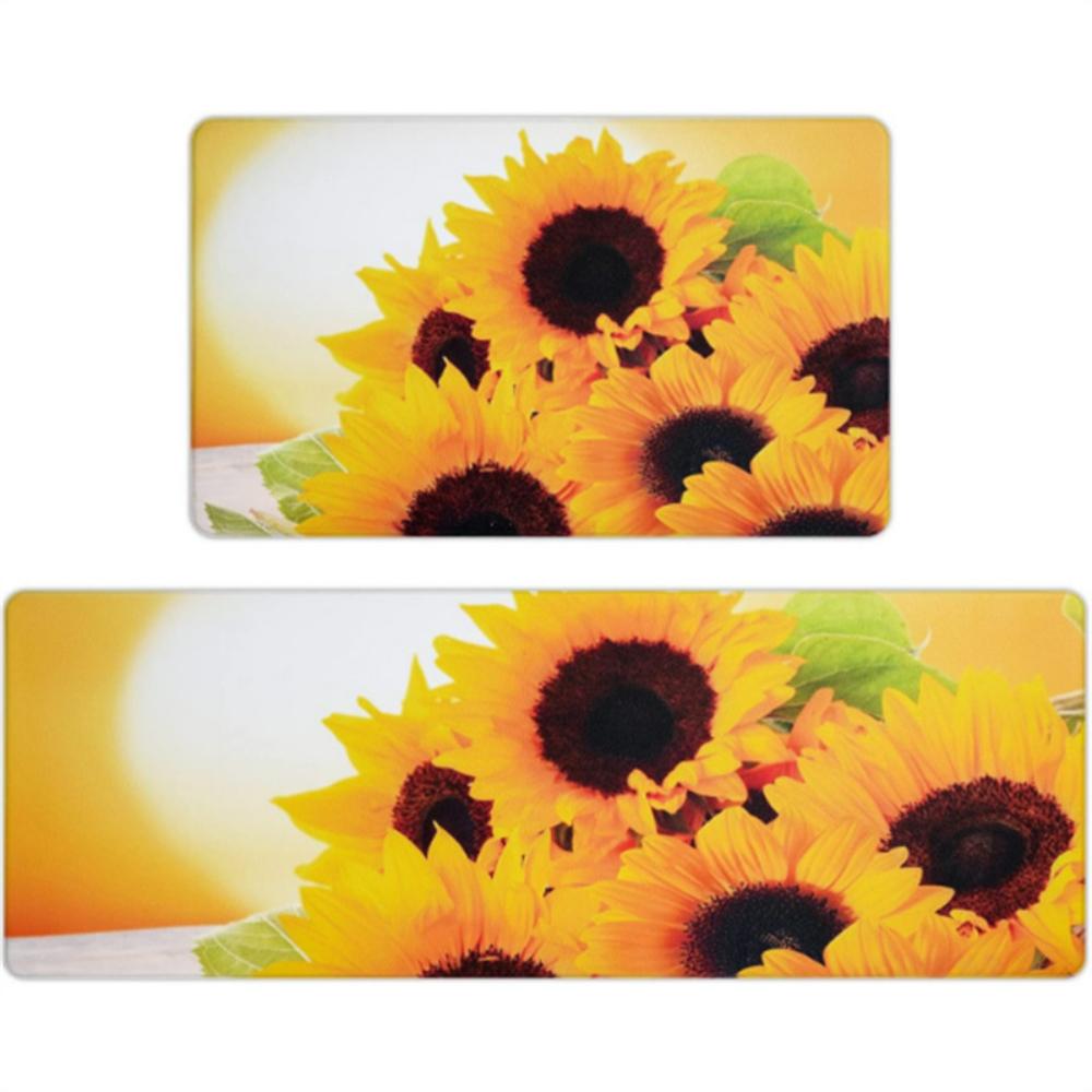 Kitchen Floor Mat Sunflower Honey Wood Grain Laundry Room Washable Mat HOME Decor Hallway Nonslip Rug Bedside Rug Doormat Gift
