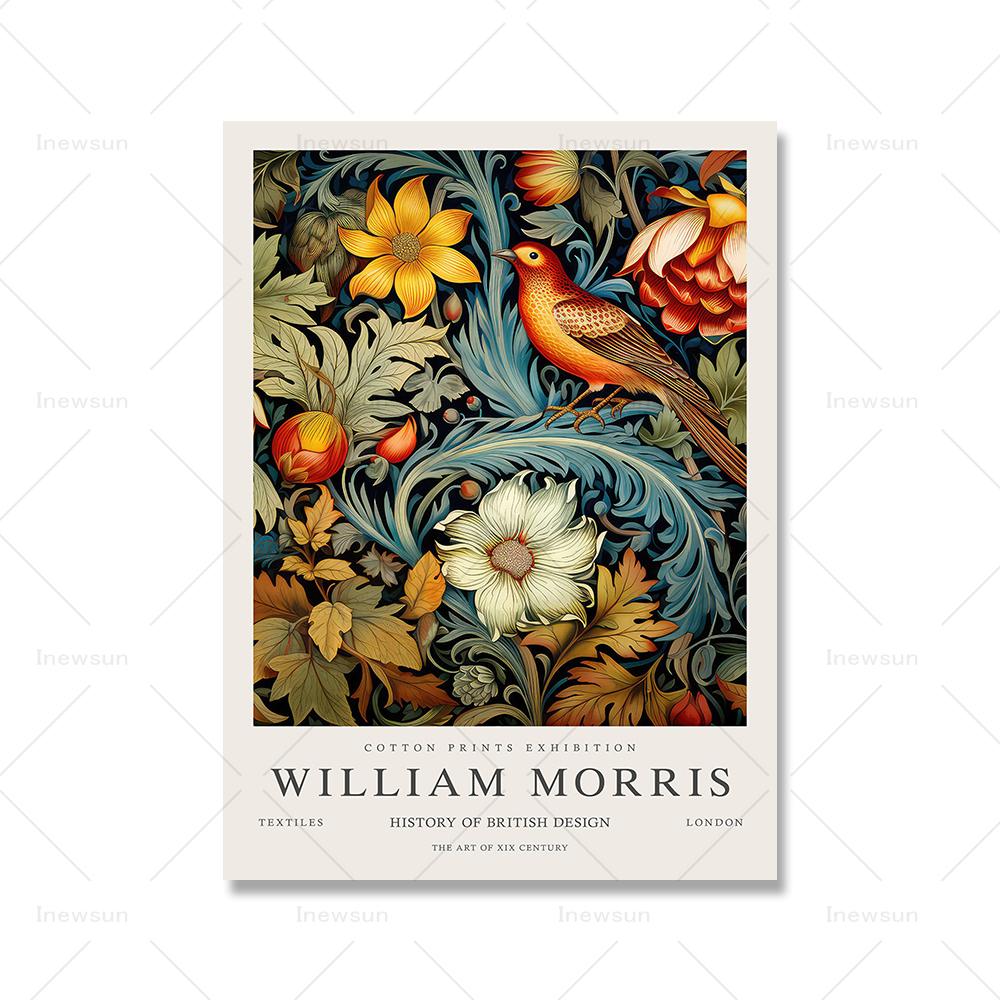 

Уильям Моррис цветок плакат с птицами холст живопись цветочные настенные художественные ботанические принты украшение для гостиной домашний декор фотографии 40x50cm No Framed
