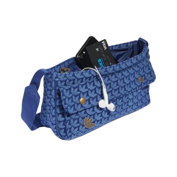 New Adidas Cotton Sports Bag, Shoulder Bag Women's Blue IC2141