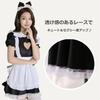 TUISKU Maid Halloween Cat Ear One Size Fits Heart Shape Costume, Cosplay, Costume, Lolita, 3-Piece Set, Dress, Apron, Headband, Most,