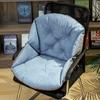 LUOM Crystal Velvet Backrest Arm Chair  Cushion One-piece Office Chair Cushion Thickened Stool Cushion