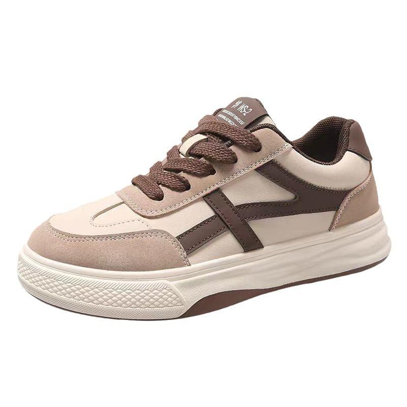 Thick baseplate shoes women's spring and autumn new women's shoes versatile student white shoes casual retro sports casual shoes