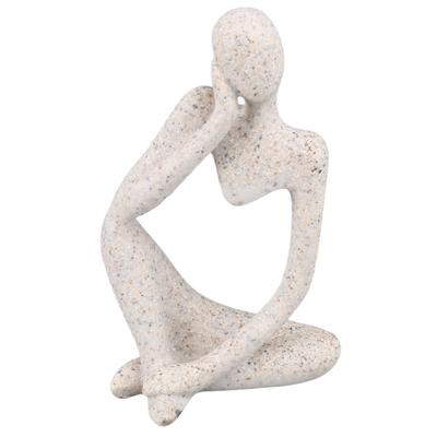 Resin Thinker Statue Abstract Thinker Figure Thinker Style Decoration for Living Room Office Book