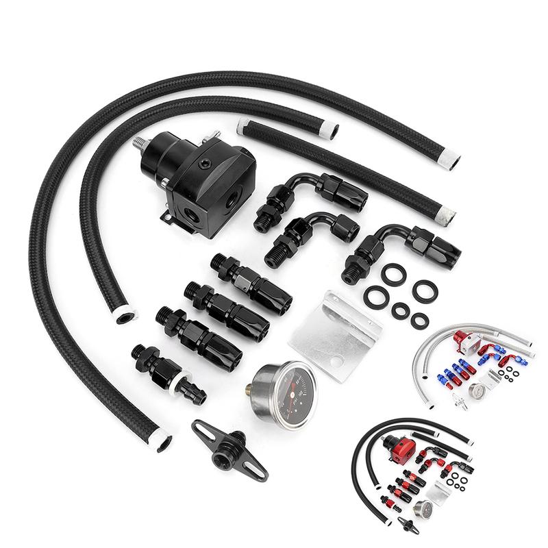 Universal Adjustable Fuel Pressure Regulator Fuel Pressure Regulator Adjustable Car Fuel Pressure Regulator Kit W/Gauge 100PSI